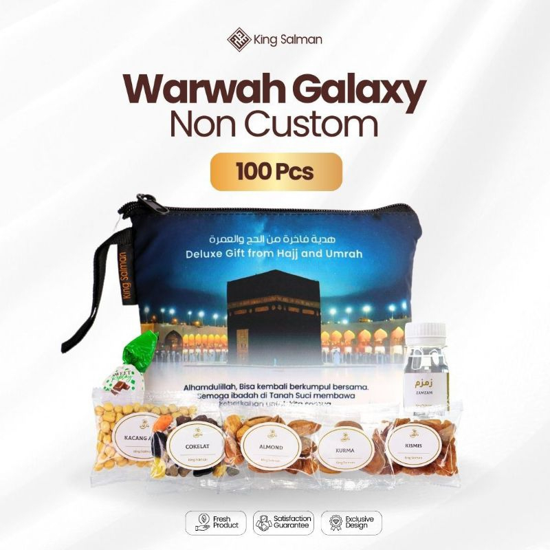 

Paket Bingkisan Umroh & Haji Premium - King Salman Gift | MARWAH GALAXY Paket 100 PCS Pouch Non Custom