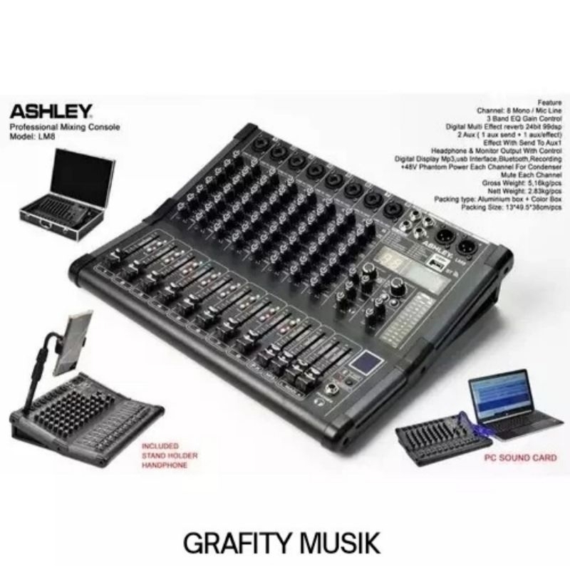 Mixer Audio Ashley LM 8 DSP 8 Channel Original