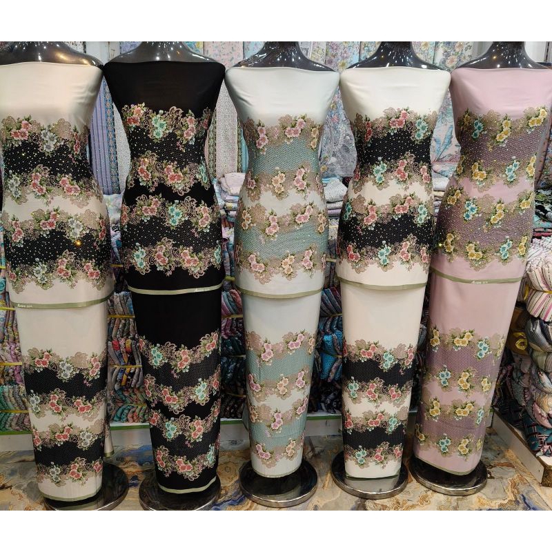 KAIN PASANG ALFARO SILK DIAMOND IMPORT MALAYSIA UNTUK SET KURUNG WANITA