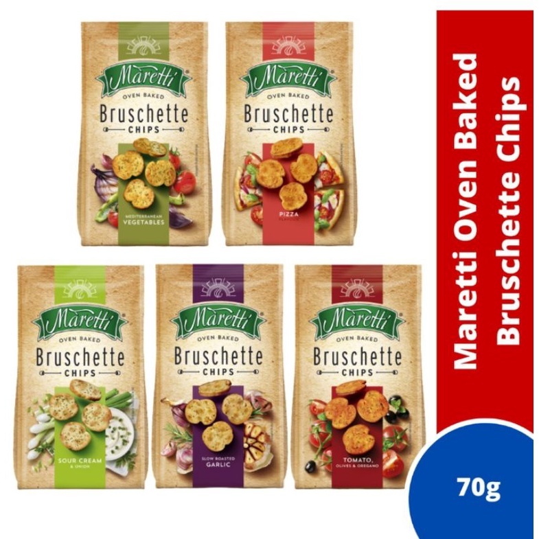 

[oddsolshop] pekanbaru/Maretti Oven Baked Bruschette Chips Est 70GR Biscuit Garlic Vegetables Pizza