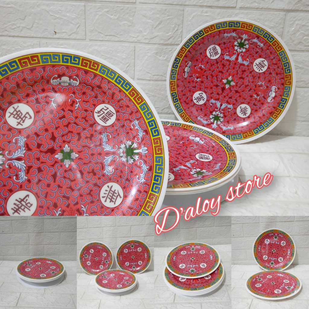 piring ceper melamin 26cm motif batik- piring tiongkok - piring melamin motif