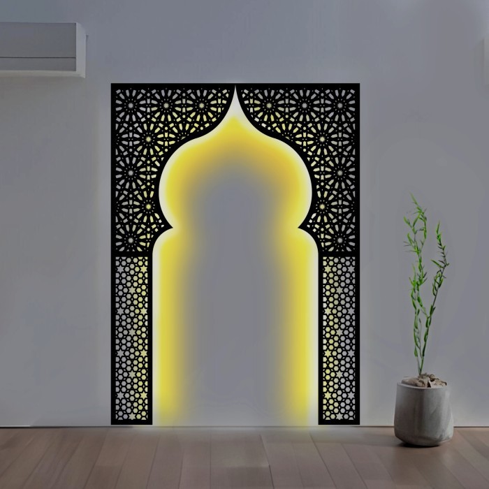Mihrab Mushola Rumah Islamic + LED | MEKKAH
