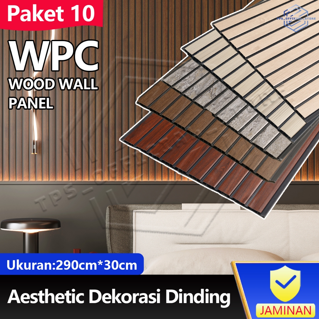 READY Paket-10 pcsWood WPC Wall panel Motif Kayu / 2.9Meter Dekorasi Rumah Mewah / WPC Wall panel