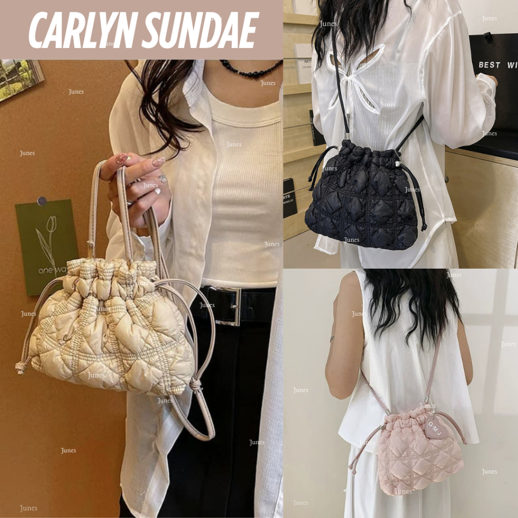 Junes - Carlyn Sundae Tas Selempang Wanita Premium Emboss Trend Bangkok BKK Korea Y2K Bag Woman