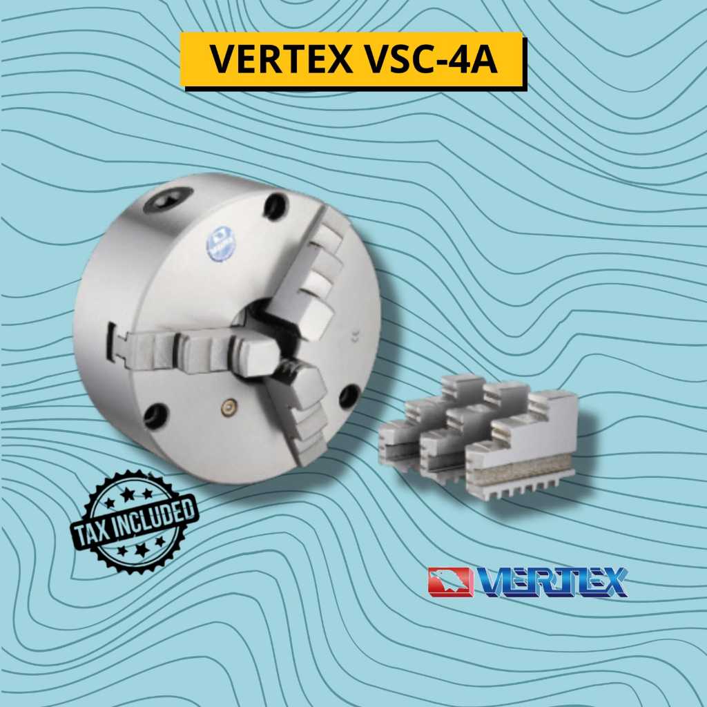 VERTEX 3 Jaw Chuck VSC-4A Chuck Bubut 4"