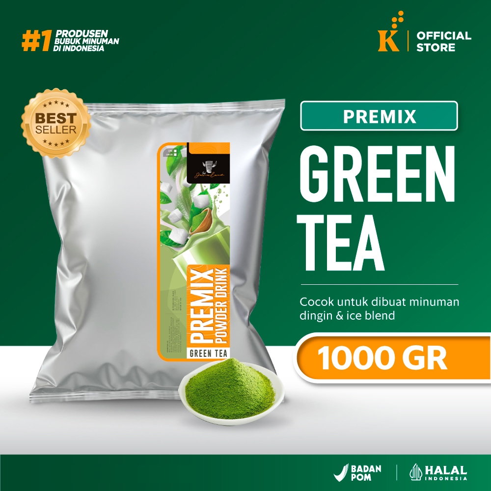 

Bubuk Minuman Bubble Drink Powder Rasa Green Tea Mix Sugar 1 kg Javaland
