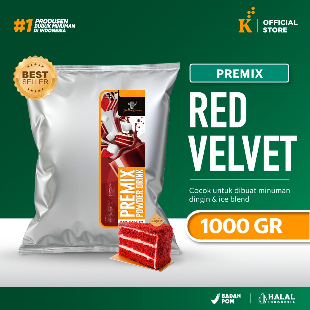 

Bubuk Minuman Bubble Drink Powder Rasa Red Velvet Mix Sugar 1 kg Javaland