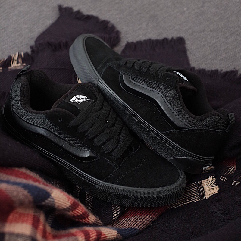 Sepatu Vans Knu Skool Black Black 100% ORIGINAL RESMI