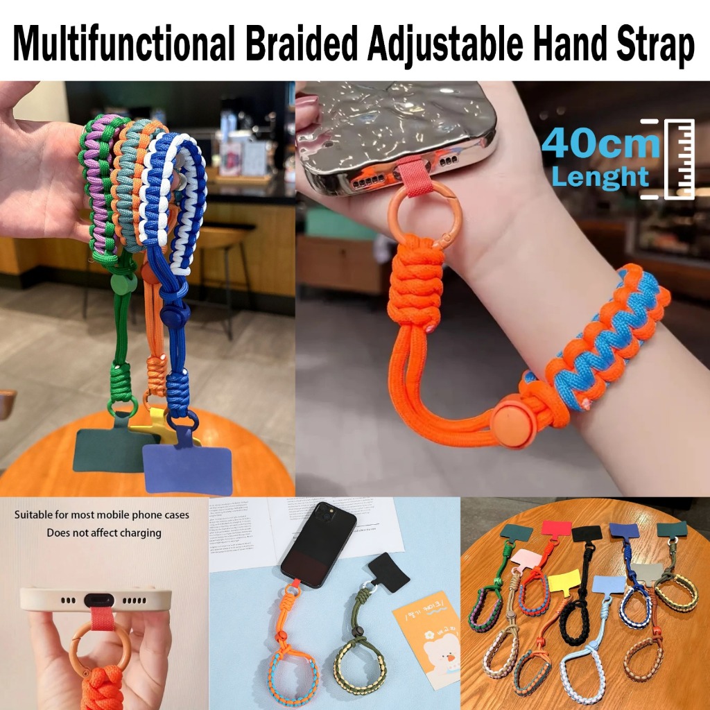 Gantungan HP Braided Adjustable Hand Strap / Tali Gantungan HP Bahan Nylon Wrist Strap