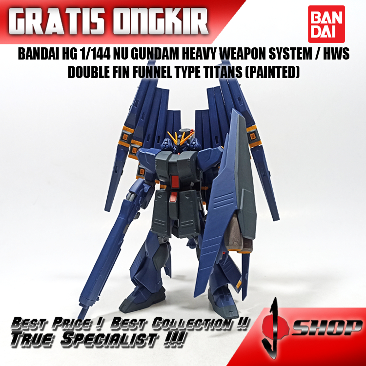 BANDAI HG 1/144 NU GUNDAM HEAVY WEAPON SYSTEM / HWS DOUBLE FIN FUNNEL TYPE TITANS (PAINTED) HG3034