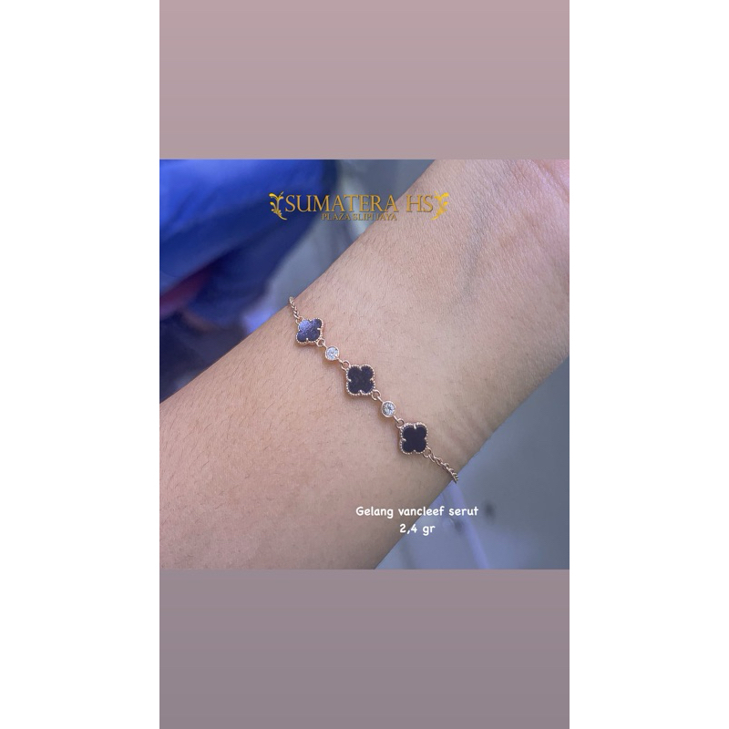Gelang Rantai vancleef emas 750%/17K