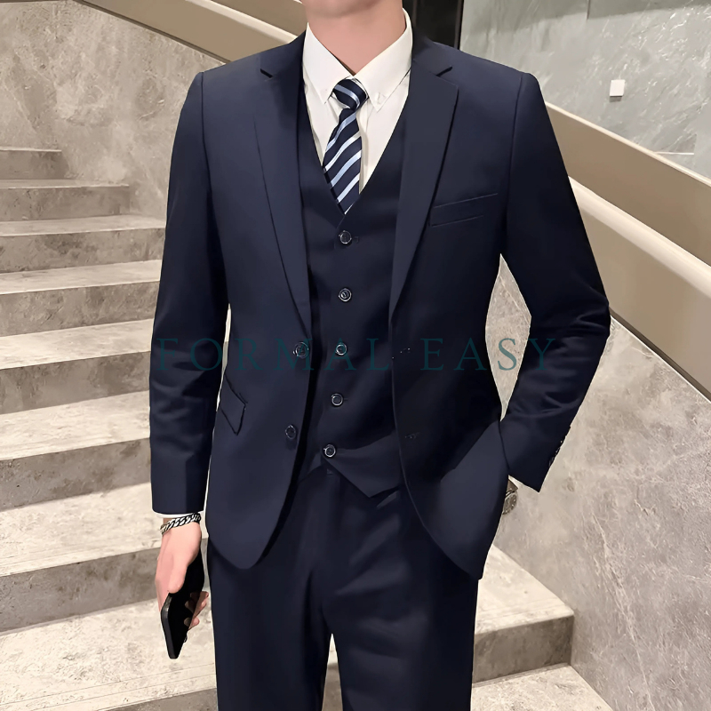 Formal Easy Setelan Jas dan Vest Pria High Quality - Series Navy Slimfit