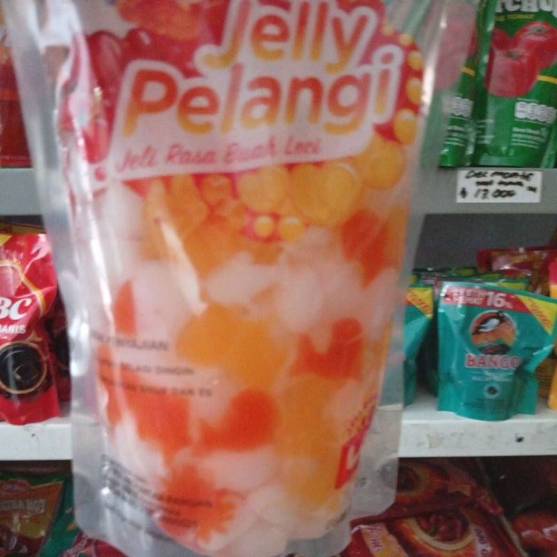 

jelly pelangi jeli rasa buah leci UK 500 gr