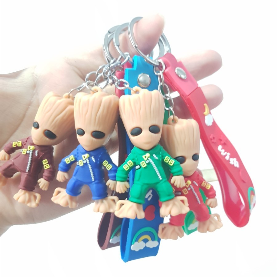 Keychains Karakter Baby Groot / Gantungan kunci marvel Groot - Adeichain