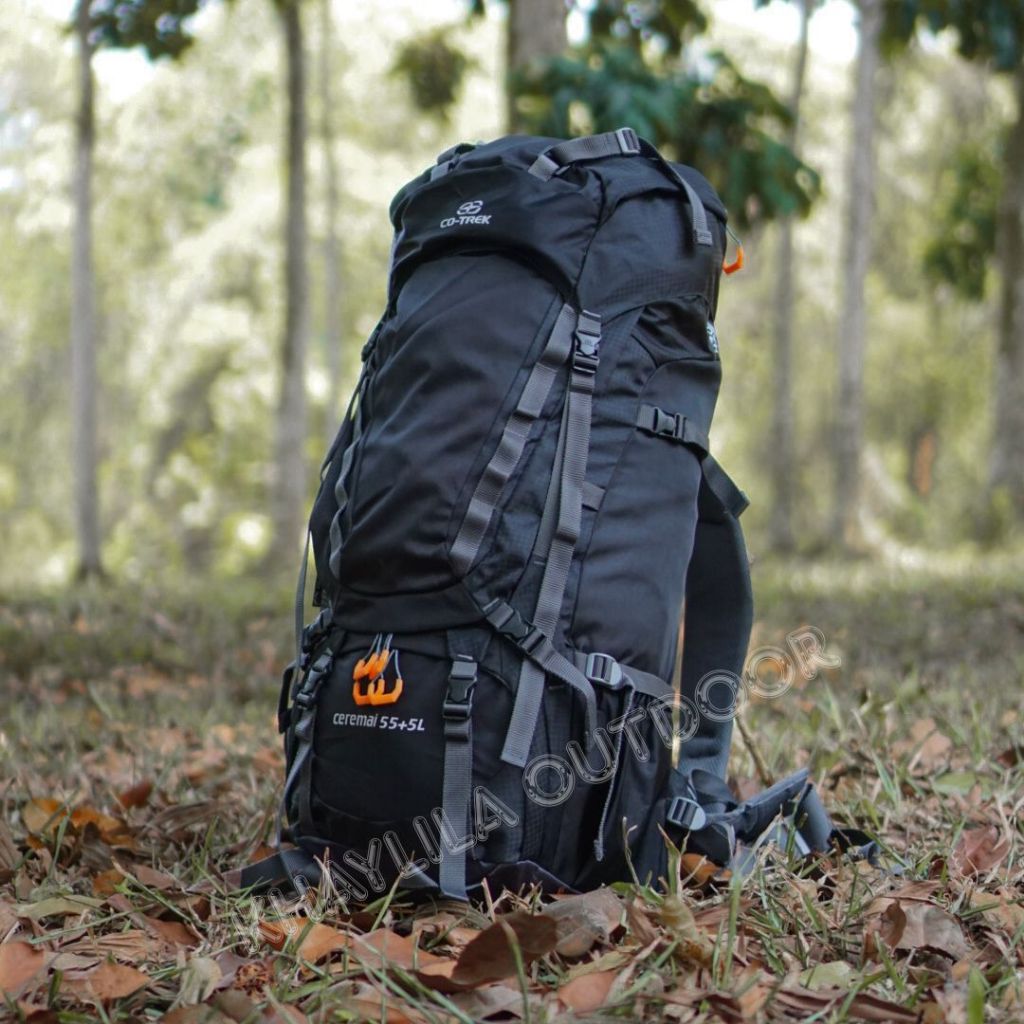 TAS GUNUNG CARRIER CO-TREK CIREMAI 55+5 LITER FREE RAINCOVER TAS RANSEL HIKING PENDAKI UNISEX
