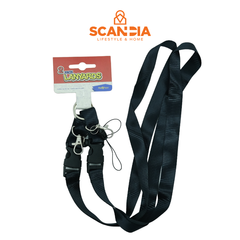 

SCANDIA Lanyard PK2 90x2CM Black (SG0475)