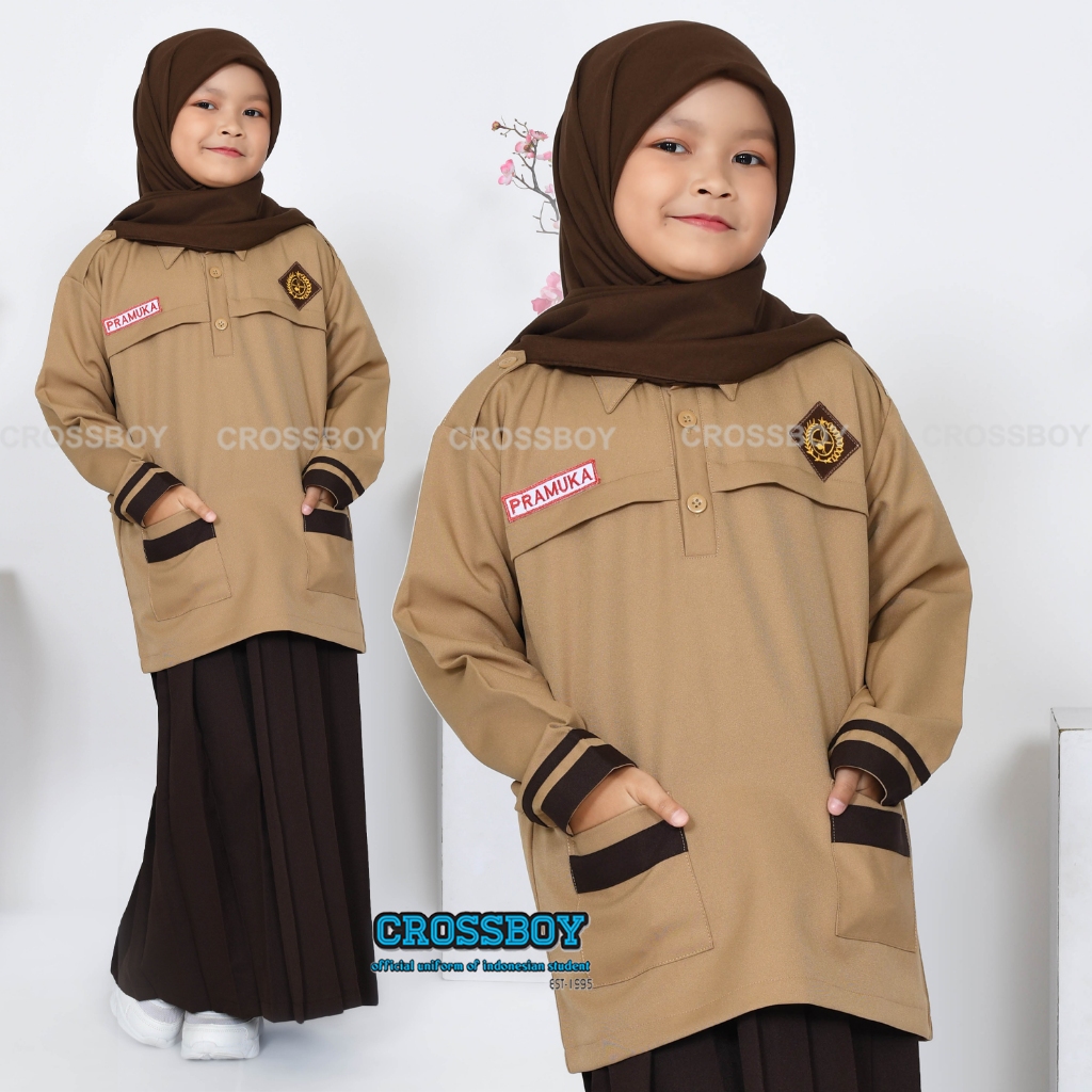 Baju Seragam Pramuka Siaga Sd Anak Perempuan Laki Laki Pendek Panjang Atasan Bahan Rapilo