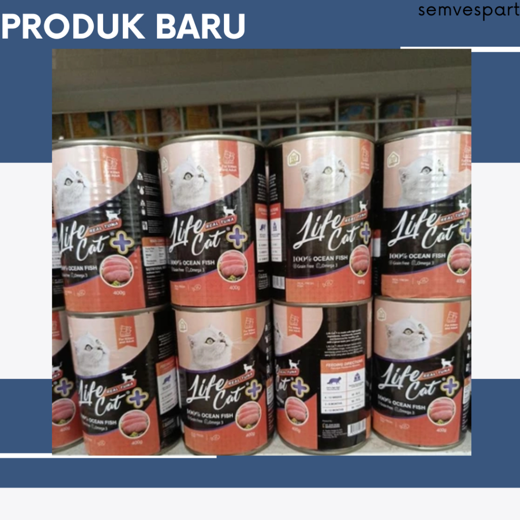 Life Cat + Life Cat Kaleng Real Tuna Wet Food Life Cat Kaleng 400gr