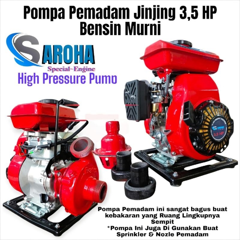 Pompa Pemdam Jinjing Saroha Mesin 3.5 HP Bensin Murni