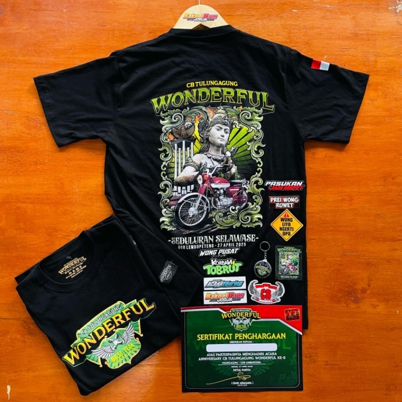 KAOS ACARA CB WONDERFUL TULUNGAGUNG BONUS STIKER 10+PIAGAM