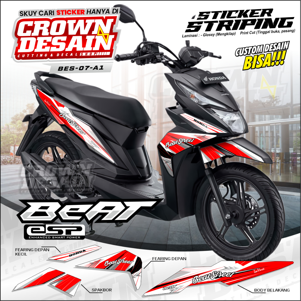 Sticker Striping Motor Beat Esp / Street - Aksesoris Motor - Striping Beat Street/ESP - BES