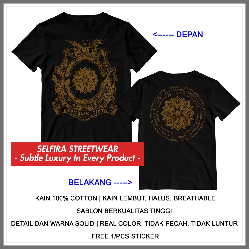 Kaos Dewa 19 Republik Cinta