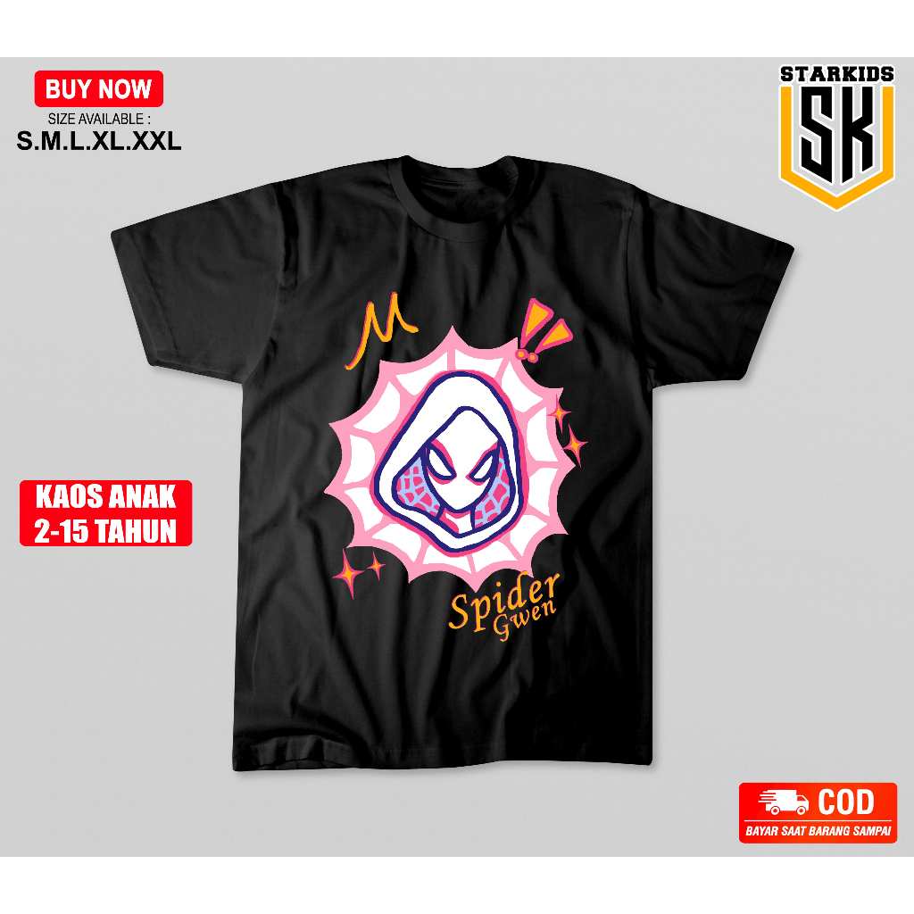 Baju Kaos ANAK Couple Spider Gwen | Couple | Couple Spiderman | Tshirt Couple | Kaos Couple Pasangan