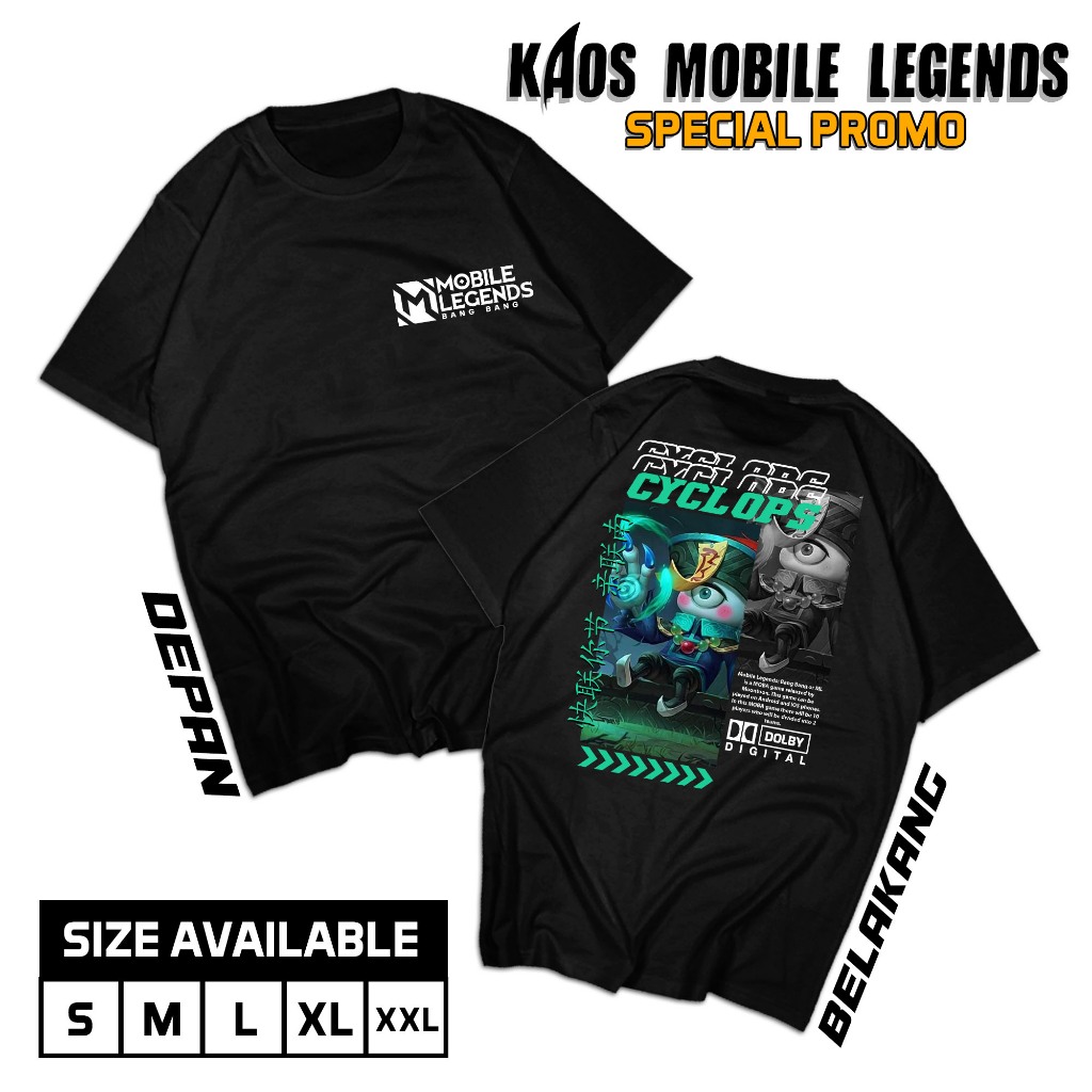 KAOS STREETWEAR MOBILE LEGENDS HERO CYCLOPS KAOS DEWASA UNISEX COMBED