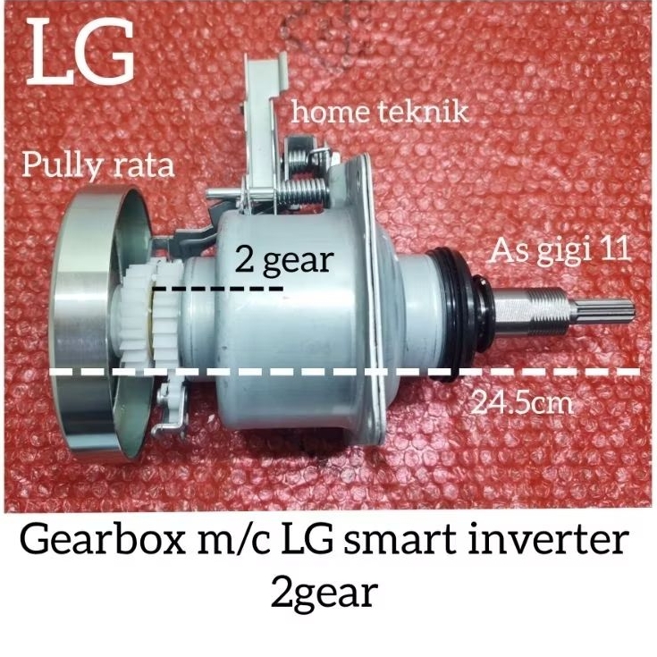 Gearbox mesin cuci LG smart inverter 2gear gigi 11 pully rata Baru