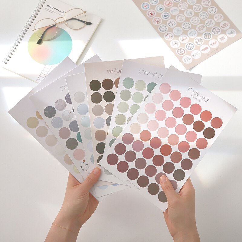 

Dot Sticker Round Sticker Sheet Stiker Bulat 48 Pcs For Journal Scrapbook Aesthetic DIY / Harga Murah