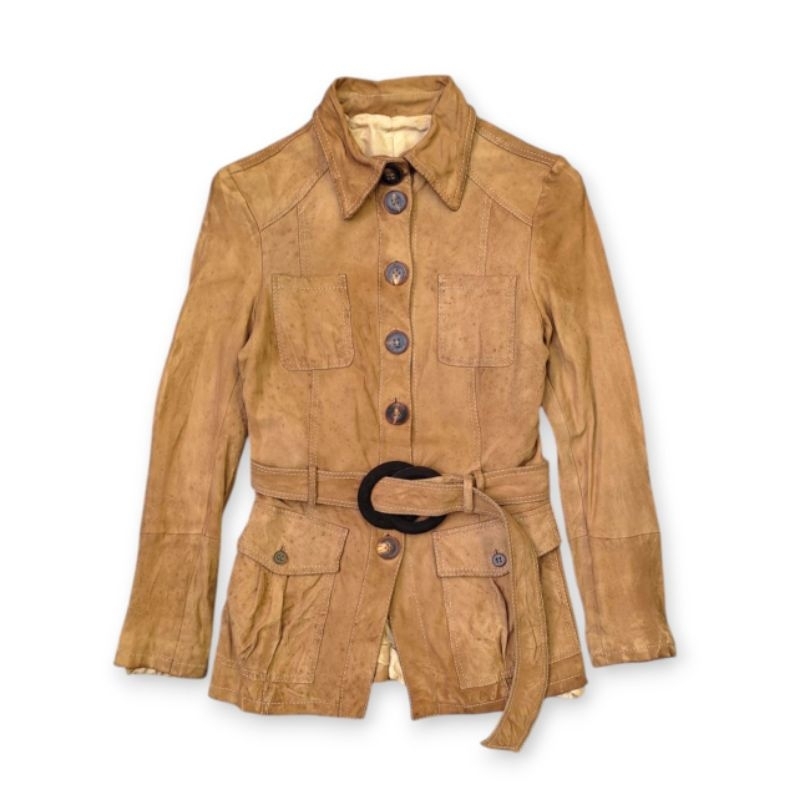 Kiton Napoli Suede Belted Jacket
