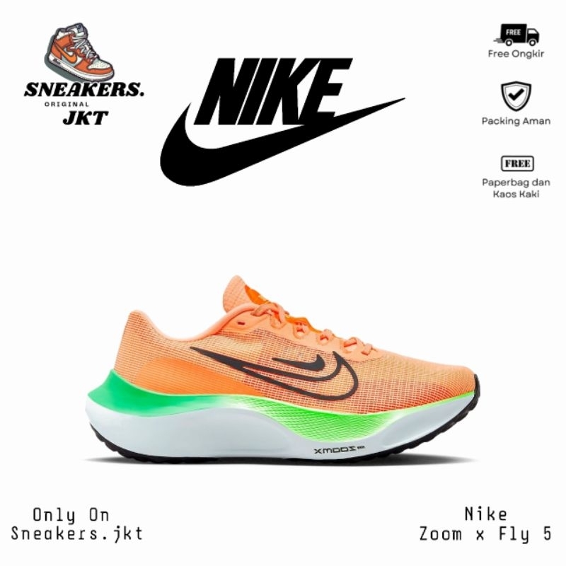 Sepatu Nike Zoom x Fly 5 Orange Gost Green Original