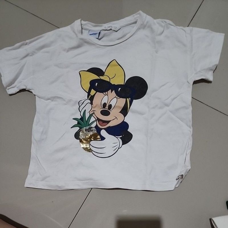 preloved mng kids atasan blouse tshirt kaos anak perempuan mango kids ori minnie mouse disney