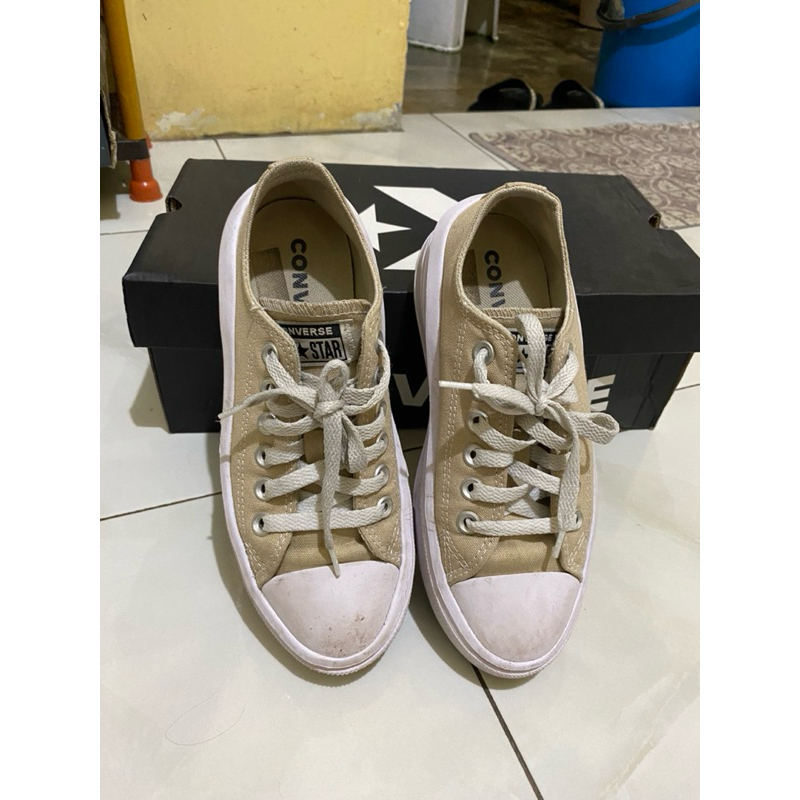 (PRELOVED) Converse Beige All Star Move Chuck Ox Platform Trainers