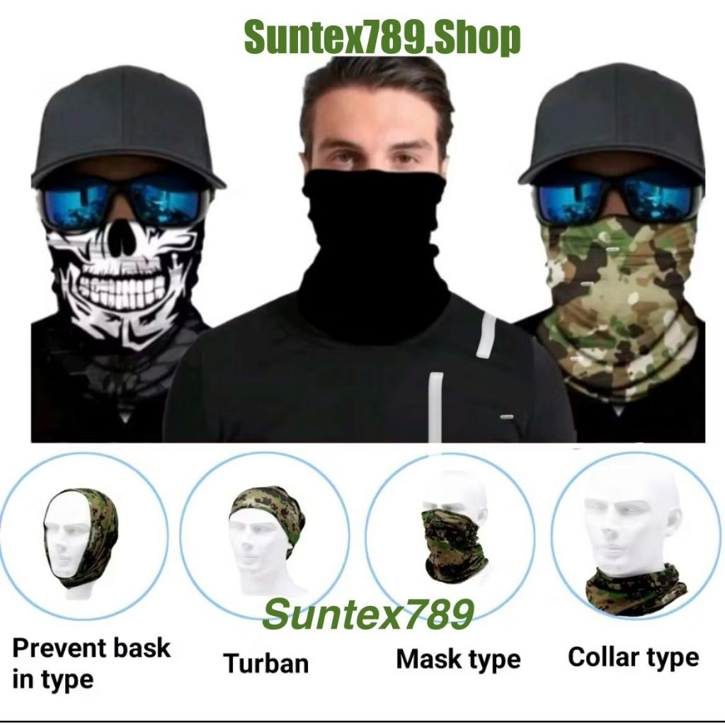 Masker Buff Pria Hitam Multifungsi Baff Bandana/Slayer Bandana, BUFF/BAFF Masker Pria MultiFungsi