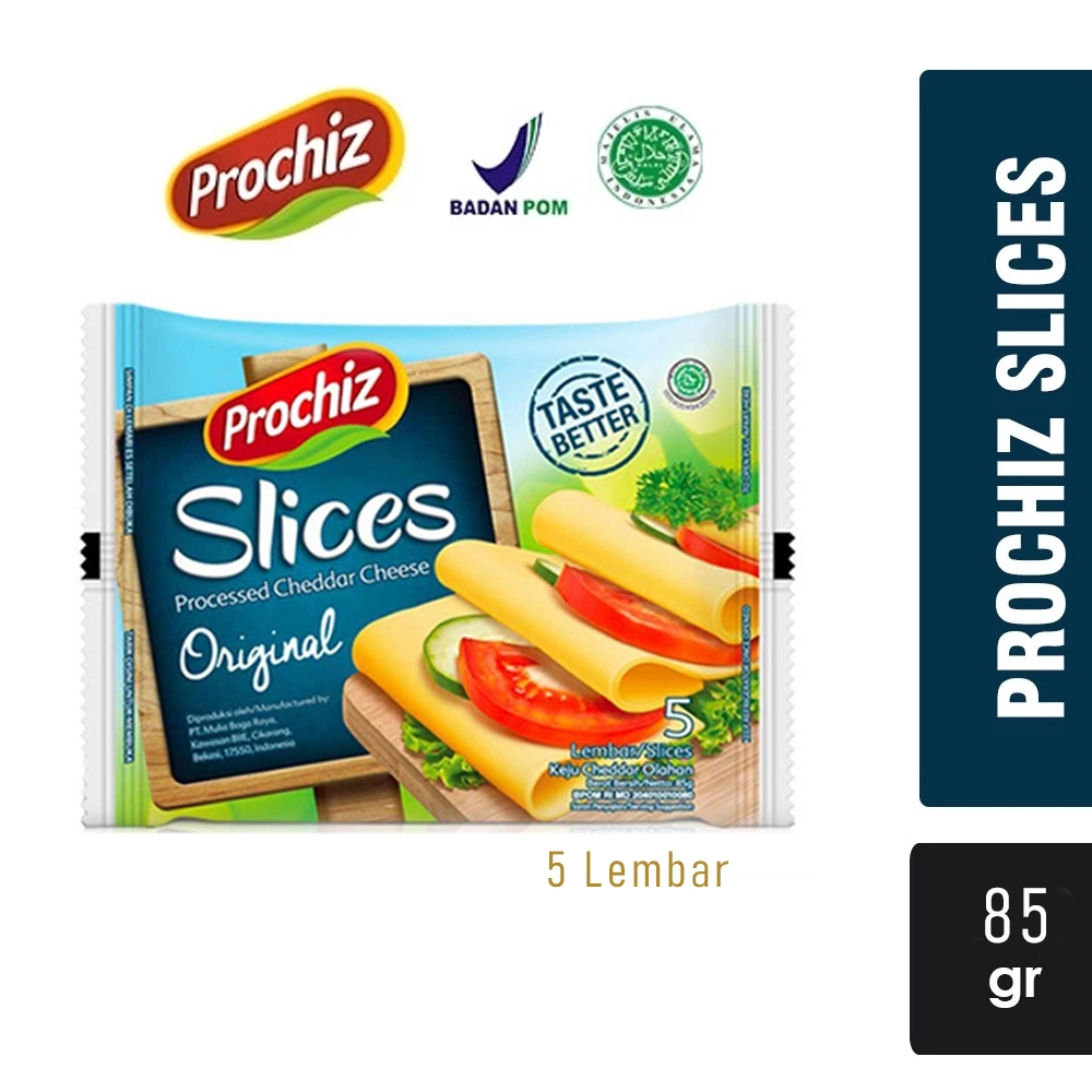 

Prochiz Keju Slice Cheddar Original Isi 5pcs - Keju Lembaran Halal 85gr