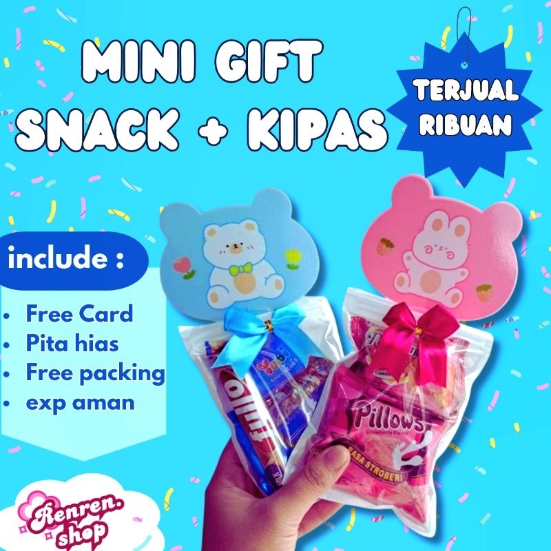 

Renrenshop - Mini Gift Snack / Mini Gift / HampersSnack / Snack Ultah / Freebie Snack + kipas