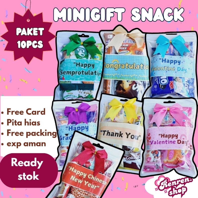 

Paket 10 pcs - Mini gift snack hampers snack murah (WARNA RANDOM)