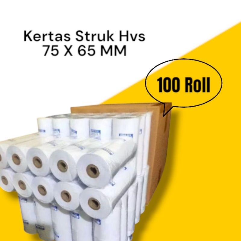 

Kertas struk hvs 1 ply 75x65 mm struk kasir paper 100 Roll