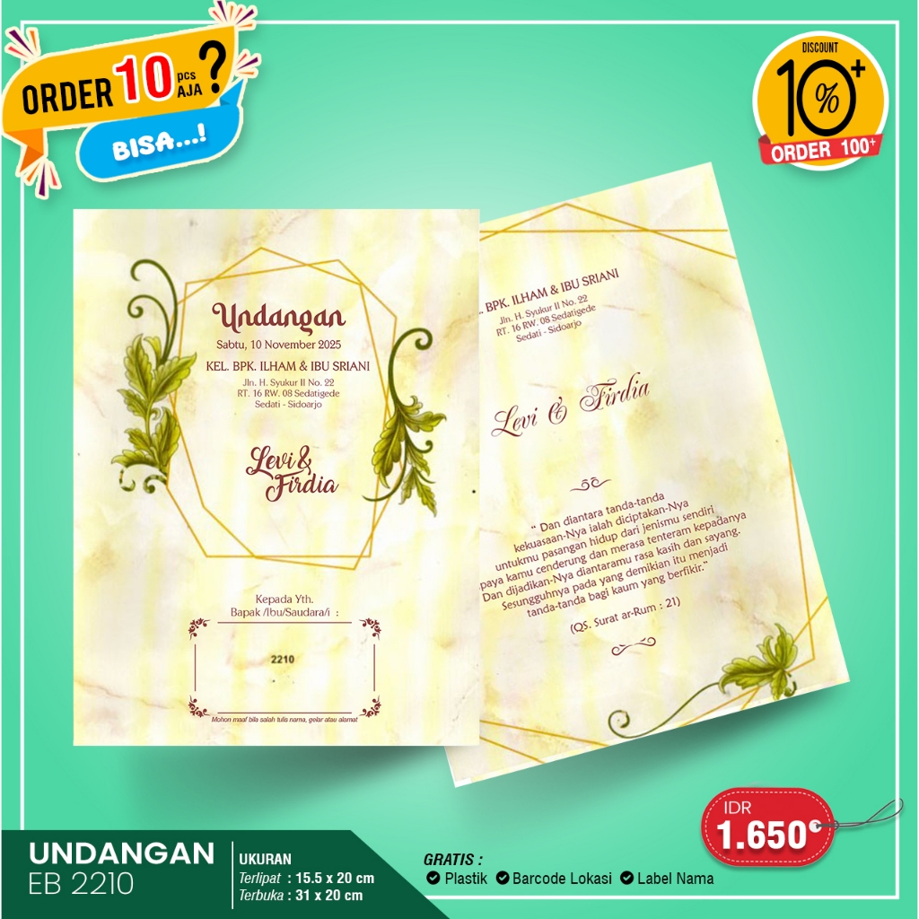 UNDANGAN EB2210 (MINIMAL 10 LEMBAR)