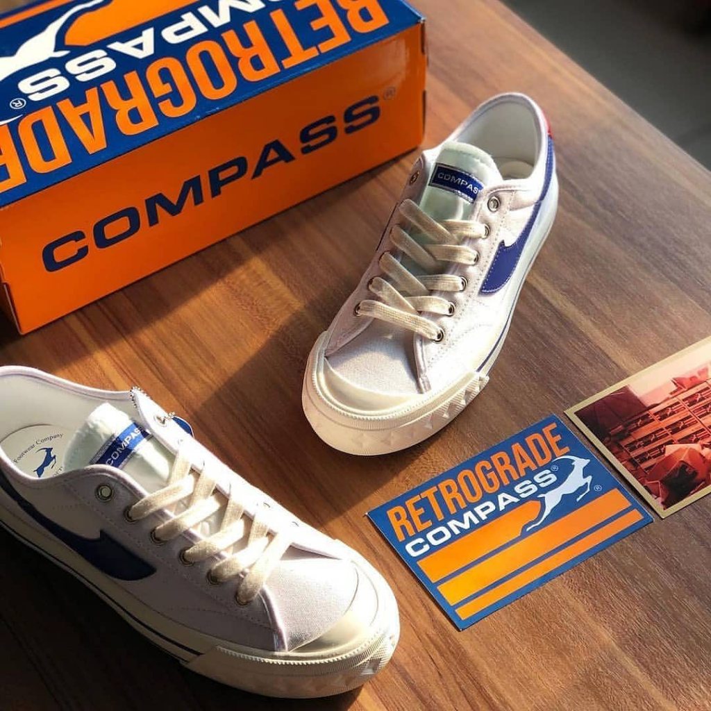 Sepatu Compass Retrograde Low White Blue Premium High Quality [BNIB]