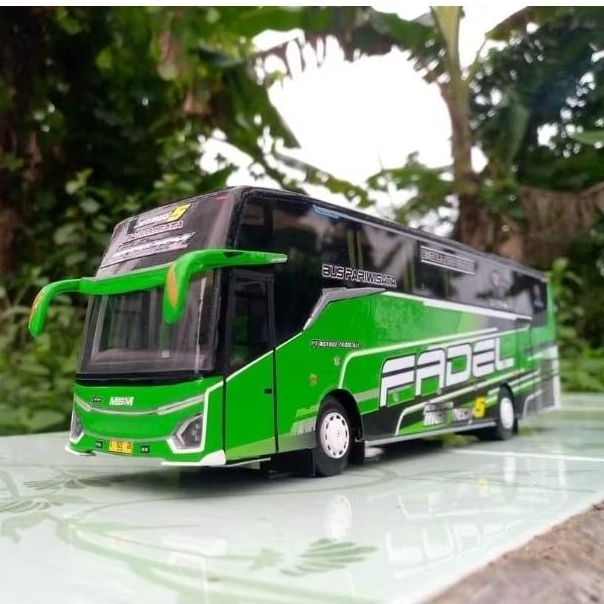 Miniatur bus Fadel rc remot control telolet Basuri full lampu