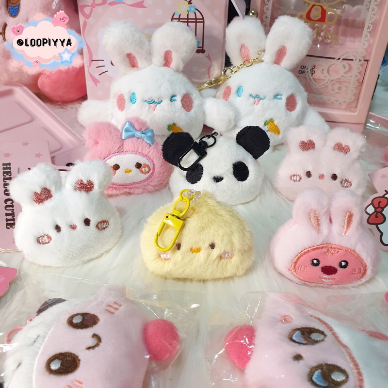 keychain plushie keychain boneka bagcharm plushie fluffy keychain kirby keychain loopy keychain bear