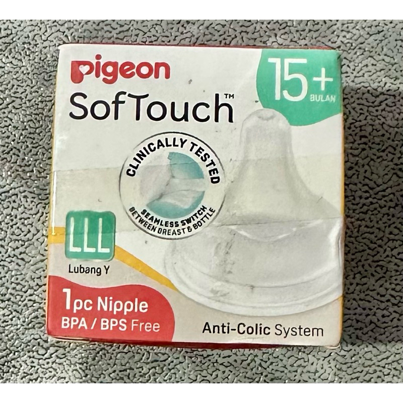 NEW Pigeon Softouch Nipple Dot Botol Bayi LLL / 3L