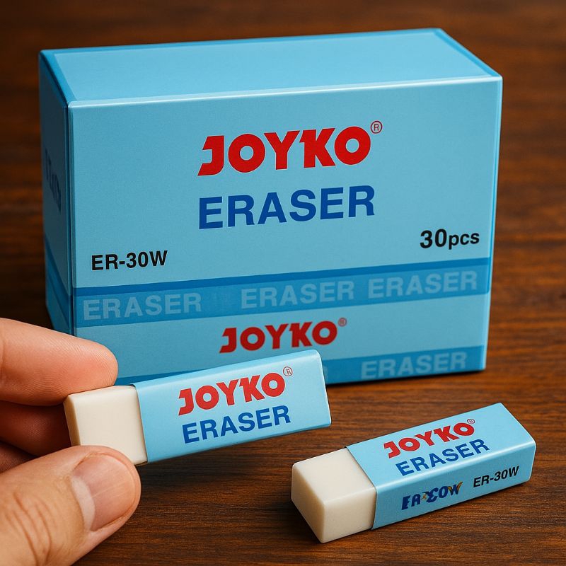 

Eraser/penghapus pensil 30 PCS Warna Putih dan Hitam — Original JOYKO B30
