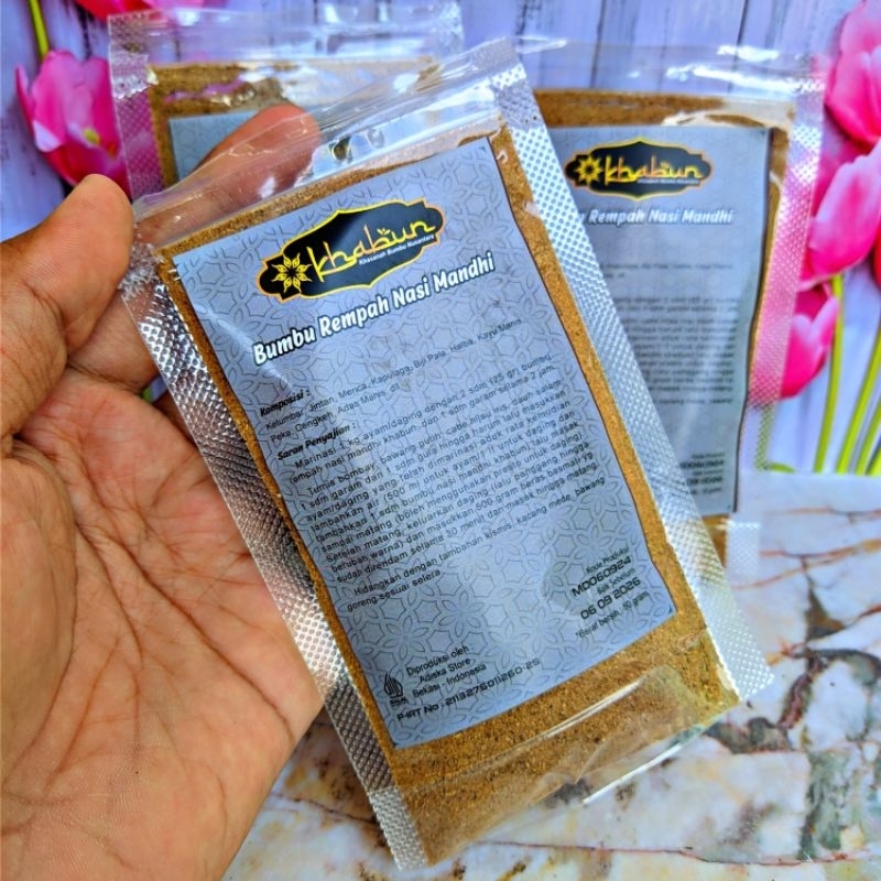 

BUMBU REMPAH NASI MANDHI 50gr IZIN PIRT & LABEL HALAL
