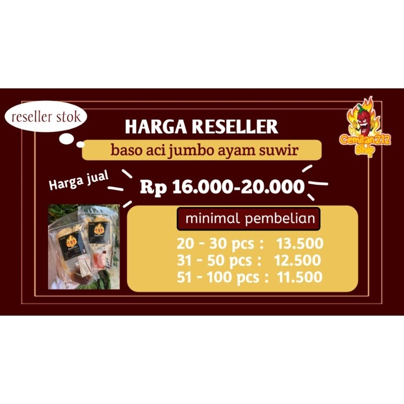 

BASO ACI JUMBO AYAM SUWIR HARGA RESELLER STOK