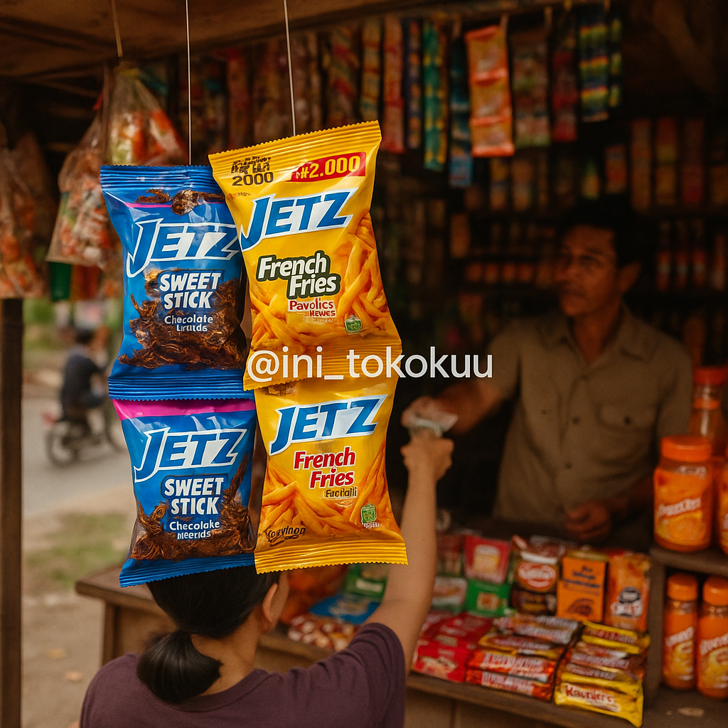 

JETZ Snack Renceng 10pcs – Sweet Stick & French Fries 2000an – Snack Cokelat & Paprika Favorit Anak