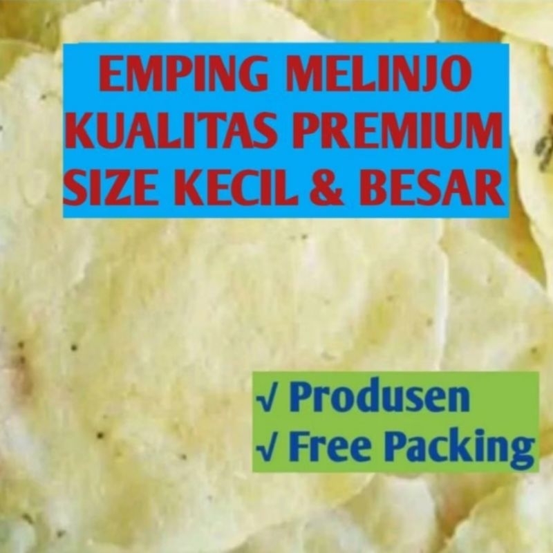 Emping Melinjo Mentah Original Size Kecil & Besar 1 Kg
