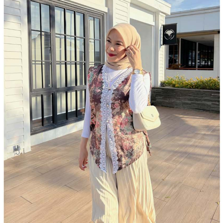 ZIANISA - Vest Atasan Printed Motif Wanita Millie Series | Vest Renda 2025 | Outerwear Wanita